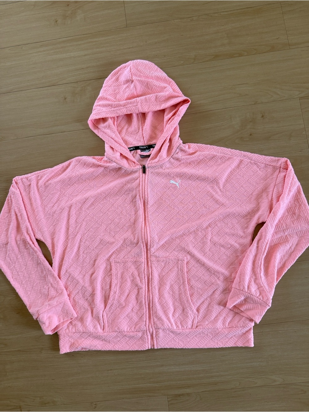 PUMA WOMENS PINK VELOUR TRACKSUIT SWEATSUIT FULL ZIP HOODIE DRAWSTRING JOGGERS M - Picture 2 of 14